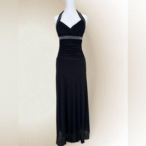 Trixxi Black Maxi Dress with Rhinestone Detail